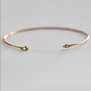 Dainty Crystal Accent Cuff Bracelet in Gold
